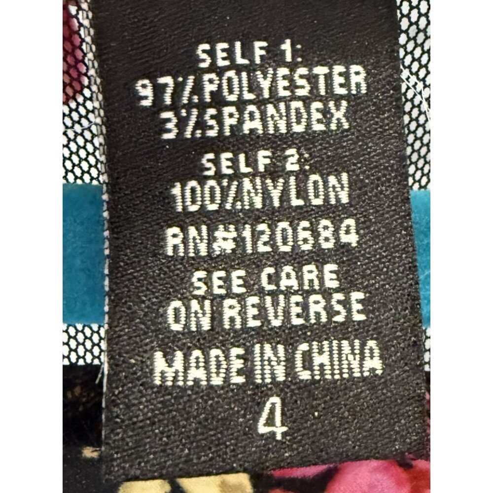 Torrid Womens Floral Mesh Panel Sheer Black Blouse Size 4X Lightweight Flowy Top - Picture 5 of 7